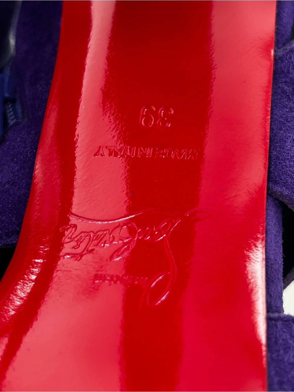 Christian louboutin purple suede leather booties/heels size 39